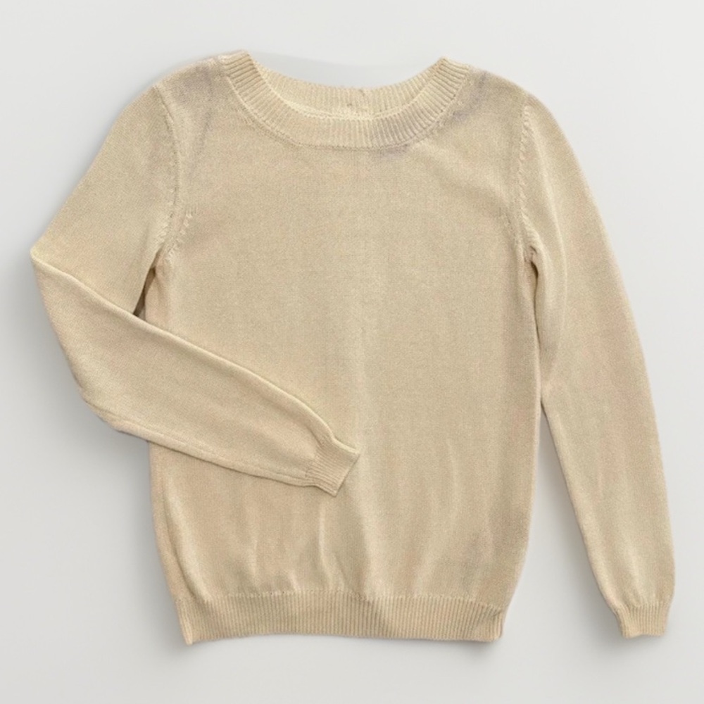 Massimo Dutti Italian Made Cotton Ivory Oversized Sweater Women’s Size XS